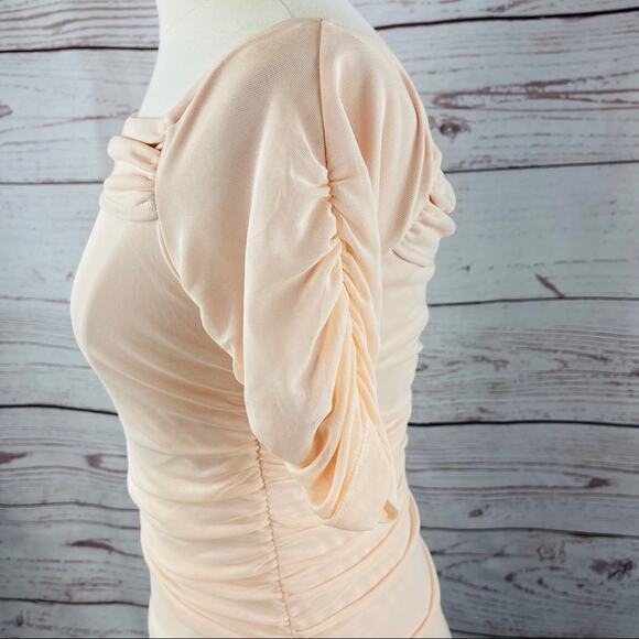 Venus pink peach ruched asymmetrical neckline - Picture 7 of 12